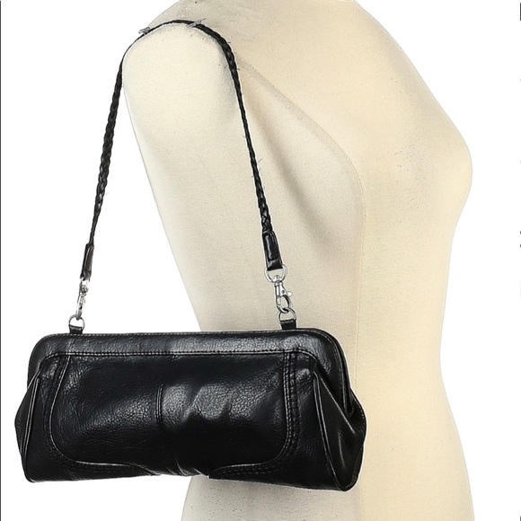 SIGRID OLSEN LEATHER brown clutch with shoulder strap - Picture 4 of 13